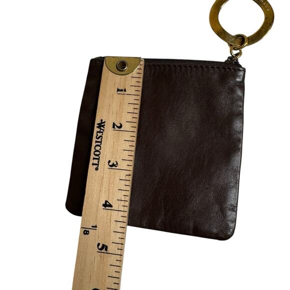 Ippolita Brown Leather Logo‎ Embossed Keychain Coin Pouch - Picture 4 of 7